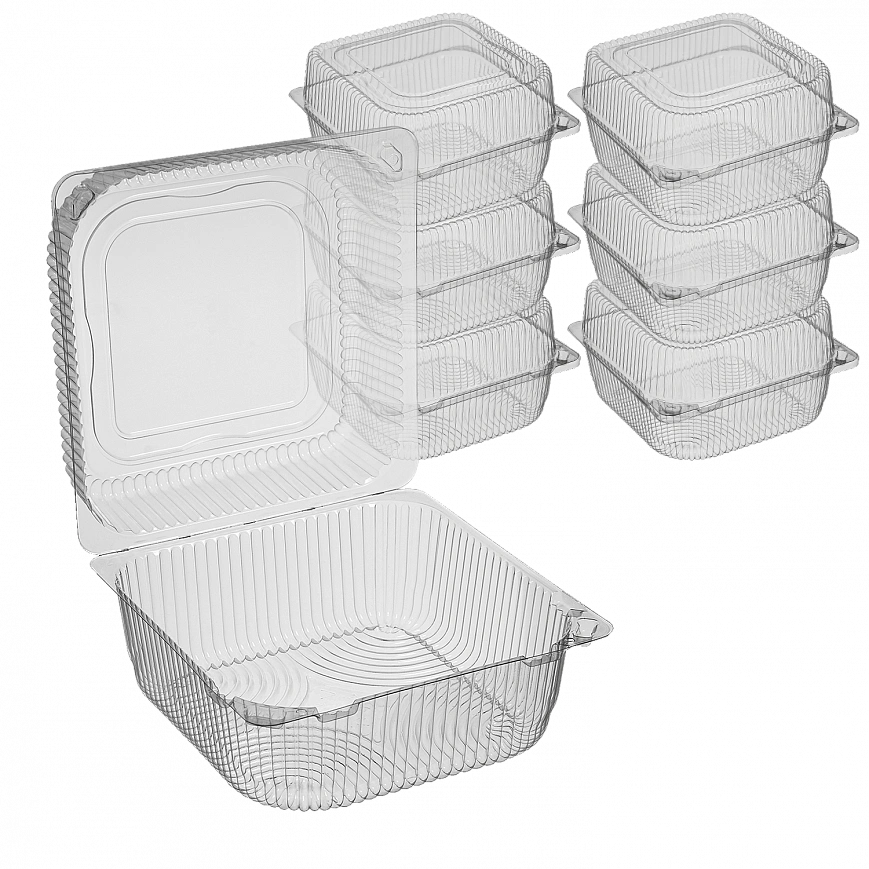 РК 15 Эконом контейнер с крышкой 1200мл - [660шт] квадратный 150х150х80 