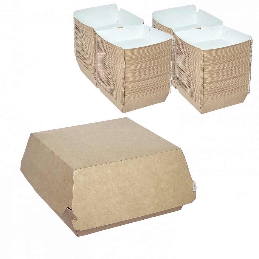 "DoECO" Коробка для бургера крафт - L 120х120х70 (150шт в кор) "DoECO" Коробка для бургера крафт - L 120х120х70 (150шт в кор)