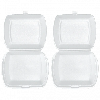 Ланч бокс Стандарт белый - [100шт] вспененный 249х207х61