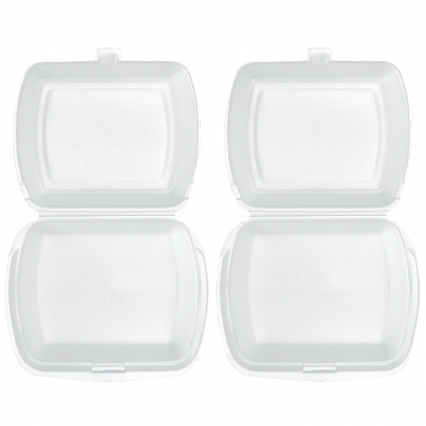 Ланч бокс Стандарт белый - [100шт] вспененный 249х207х61