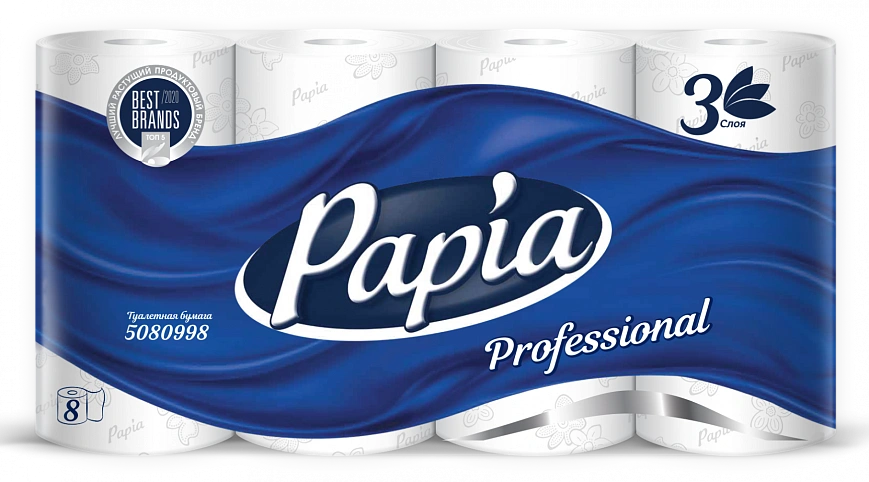 PAPIA Туалетная бумага 3сл 20м - [56шт] ярко-белая 