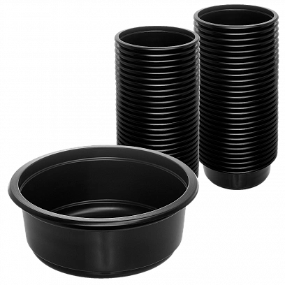 К-115 Контейнер черный 250мл - 50шт круглый (10уп*кор) 