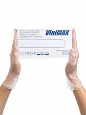 ViniMAX Виниловые перчатки L - [50пар] прозрачные (10уп*кор)
