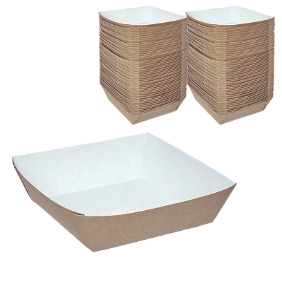 DE Tray 550 лоток для Хотдога + Фри [550мл - 300шт] крафт 139х139х40