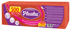 PLUSHE Салфетки 24х24 1сл Красные 500л - [5шт]