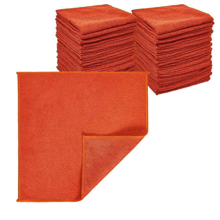 Микрофибра 30х30 - оверлок Красная 220гр (100шт*кор)