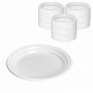 Тарелка пластиковая 165мм - 100шт PS (24уп*кор) 