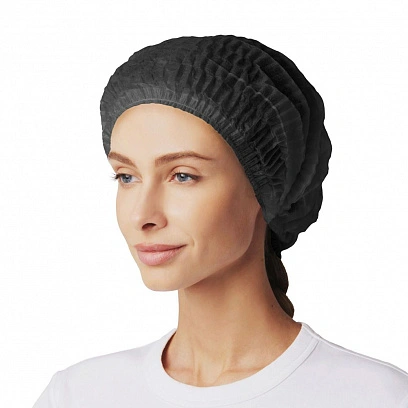 Шапочка - шарлотка черная - 100шт (30уп*кор)  Шапочка - шарлотка черная - 100шт (30уп*кор)