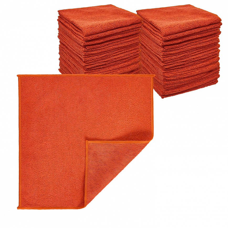 Микрофибра 30х30 - оверлок Красная 220гр (100шт*кор)