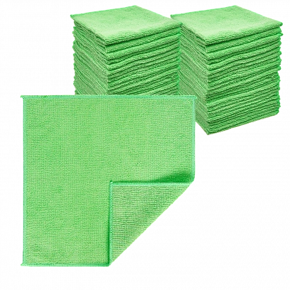 Микрофибра 30х30 - оверлок Зеленая 220гр (100шт*кор)