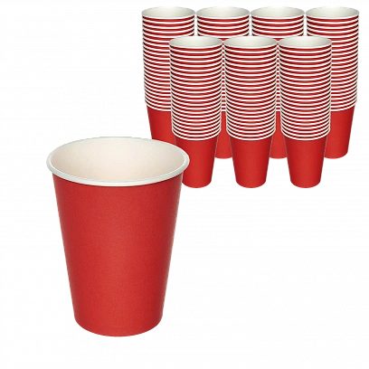 Стакан 1сл красный 330мл - 50шт бумажный (16уп*кор) 