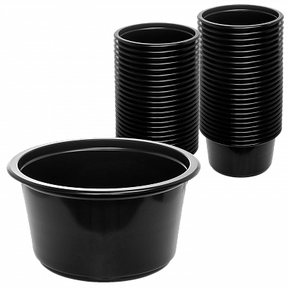 К-115 Контейнер черный 350мл - 50шт круглый (10уп*кор) В