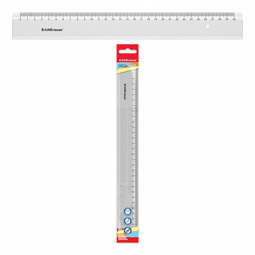 Линейка прозрачная 30см Erich Krause 