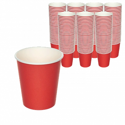 Стакан 1сл красный 250мл - 75шт бумажный (20уп*кор) 
