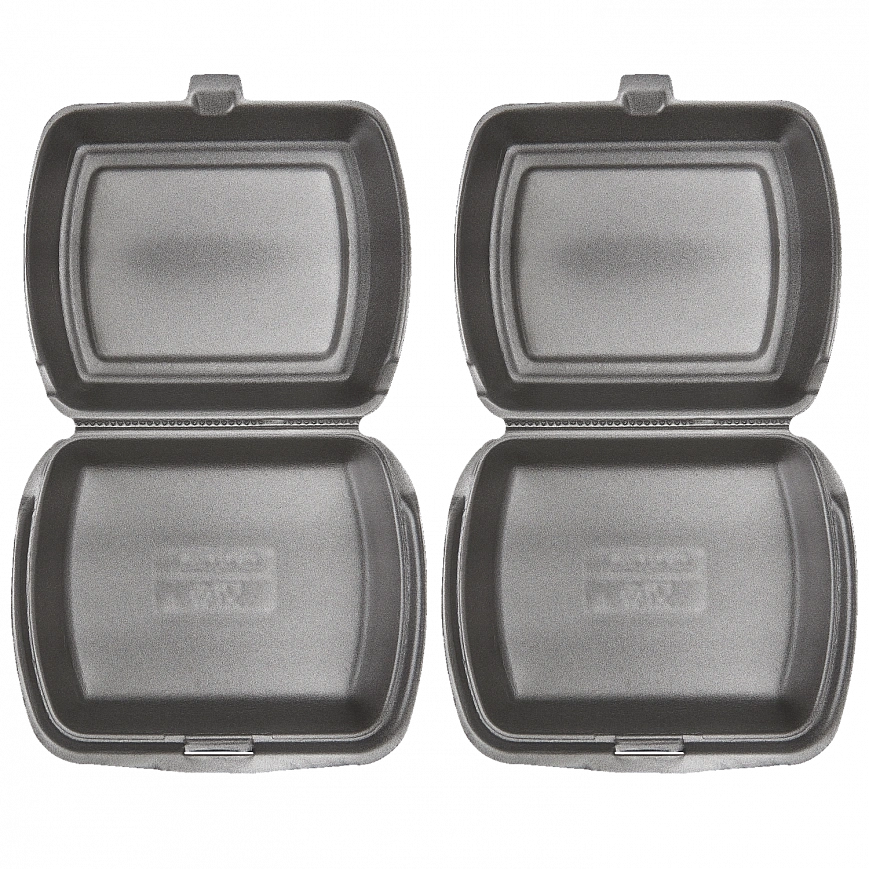 Ланч бокс Стандарт черный - [100шт] вспененный 249х207х61