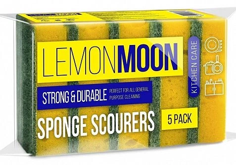 Губка без выреза "Lemon Moon" 5шт (60шт-уп) L006