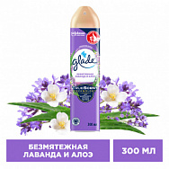 Освежитель воздуха "Glade" 300мл - безмятежная лаванда и алоэ (12шт*уп)