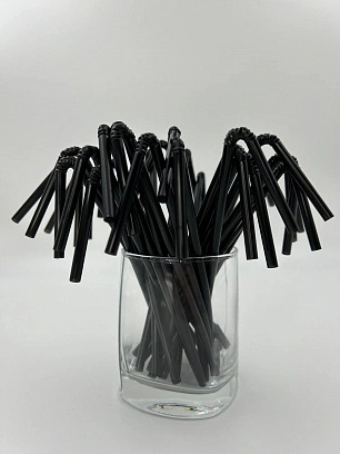 Трубочки с гофрой 5х240мм - 250шт черные (46уп*кор)