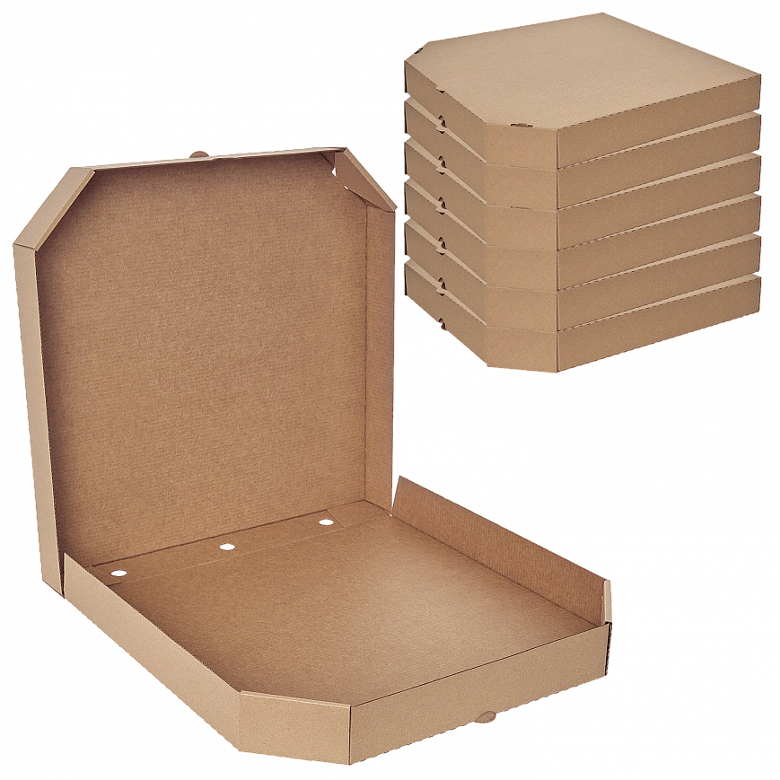 Коробка для пиццы 35х35 Крафт / Крафт микрогофра (100шт)