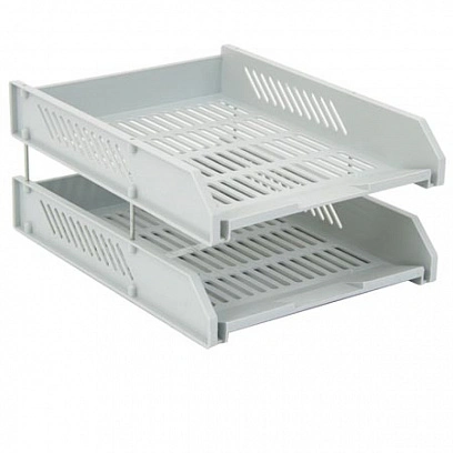 Лоток для бумаг Erich Krause серый 