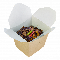 DE Noodles контейнер Wok крафт 700мл - 20шт квадратный (15уп*кор)