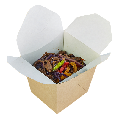 DE Noodles контейнер Wok крафт 700мл - 20шт квадратный (15уп*кор)
