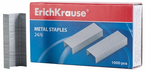 Скобы №24/6 ErichKrause (коробка 1000 шт.)