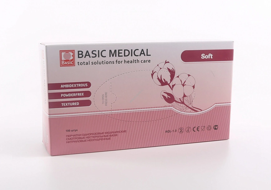 Перчатки Нитриловые голубые 3гр "Basic" - L 50пар упак (20уп в кор) Перчатки Нитриловые голубые 3гр "Basic" - L 50пар упак (20уп в кор)
