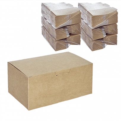 DE Fast Food Box коробка крафт L - 50шт (10уп*кор)