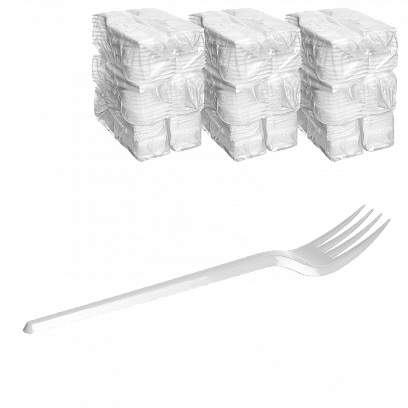 Белая вилка - 100шт пластиковая (40уп*кор)