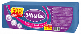 PLUSHE Салфетки 24х24 1сл Синие 500л - [5шт]