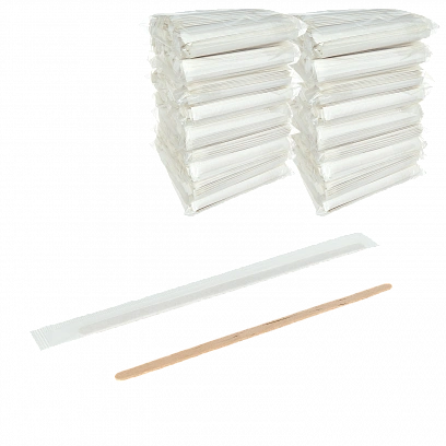 Размешиватель деревянный в инд. уп. 140мм - 250шт (24уп*кор) 