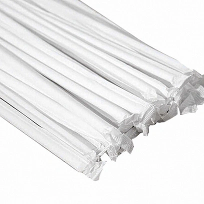 Трубочки прямые в индив. бум.уп. /7*240мм/ MILK Прозрачные 250шт в упак (10уп в кор)