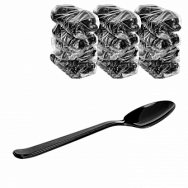 ВЗЛП Premium Черная ложка столовая - 50шт пластиковая (50уп*кор)