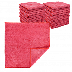 Микрофибра 40х40 - оверлок Красная 280гр (90шт*кор)