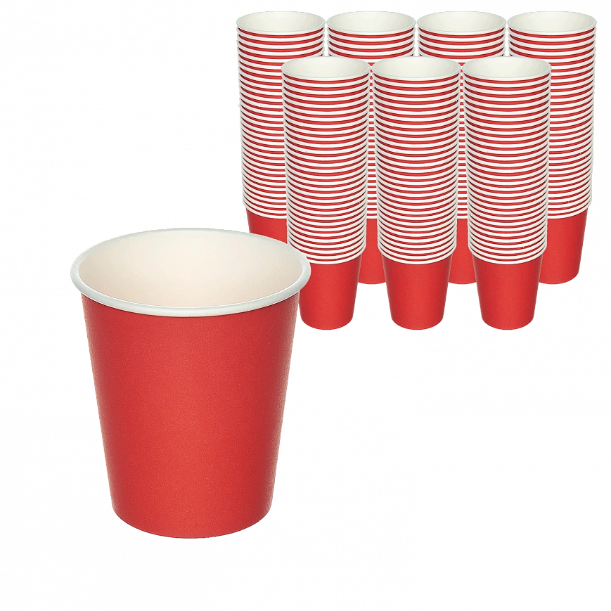 Стакан 1сл красный 250мл - 75шт бумажный (20уп*кор) 