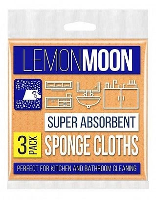 Салфетка губчатая 15х18см "Lemon Moon" 3шт (36шт-уп) L501