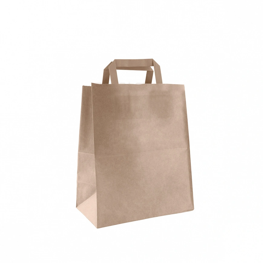 Пакет с плоскими ручками 240х140х280 - [300шт] бумажный 70гр 