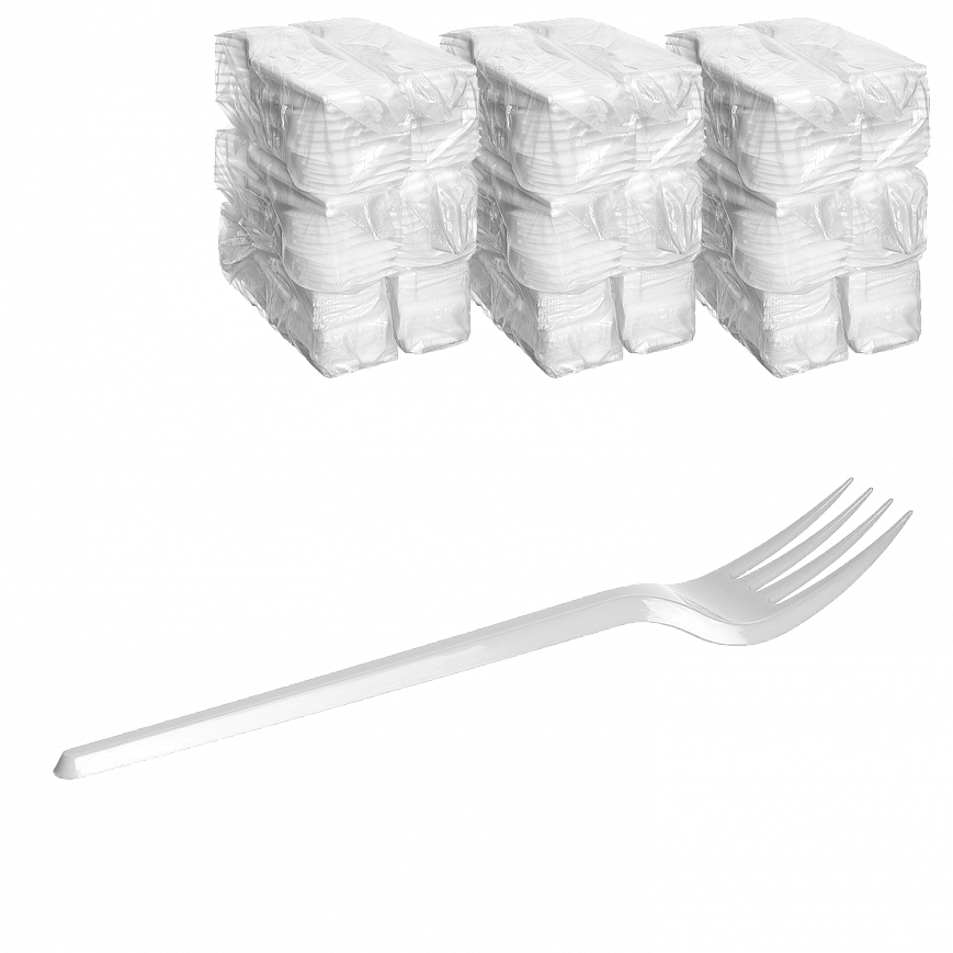 Белая вилка - 100шт пластиковая (40уп*кор)