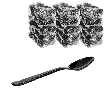 Premium Черная ложка чайная - 50шт пластиковая (30уп*кор)