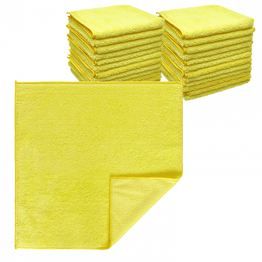 Микрофибра 280гр желтая 40*40 оверлок (90шт*кор) Микрофибра 280гр желтая 40*40 оверлок (90шт*кор)