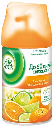 Сменный баллон "Airwick" Апельсин и Бергамот "Антитабак" 250мл (6шт-уп)