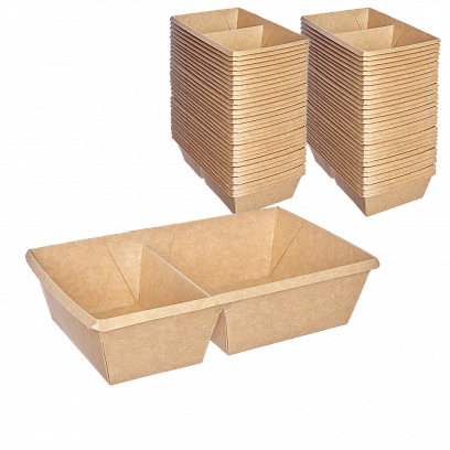 1EA OneClick контейнер с Перегородкой 800мл - 50шт крафт (6уп*кор)