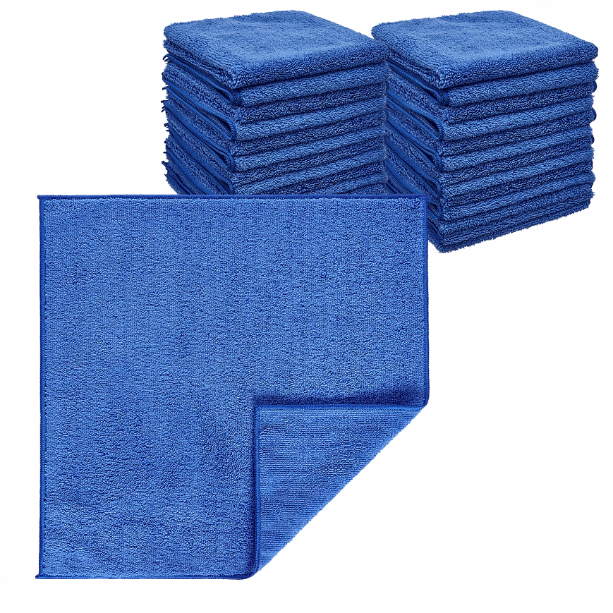 Микрофибра 40х40 - оверлок Синяя 280гр (90шт*кор)