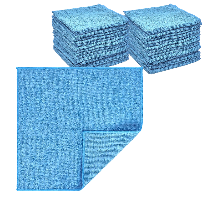 Микрофибра 30х30 - оверлок Голубая 220гр (100шт*кор)