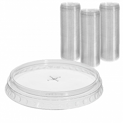 Крышка для шейкера Плоская с крест.отверстием 50шт в упак (PET) ПолиЭР (20уп в кор) 