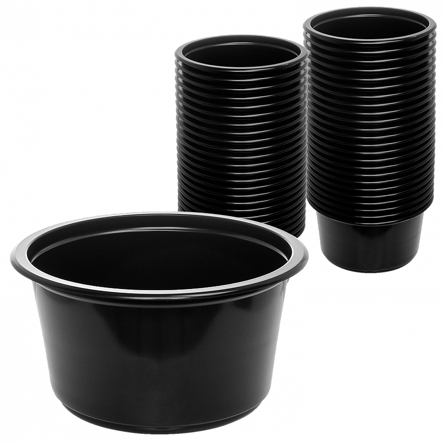 К-115 Контейнер черный 350мл - 50шт круглый (10уп*кор) В