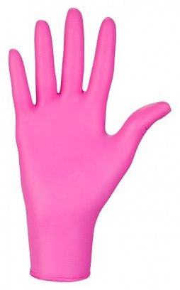 Перчатки Нитриловые розовые "Mercator" - L (50пар) 1