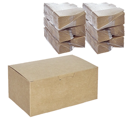 DE Fast Food Box коробка крафт L - 50шт (10уп*кор)