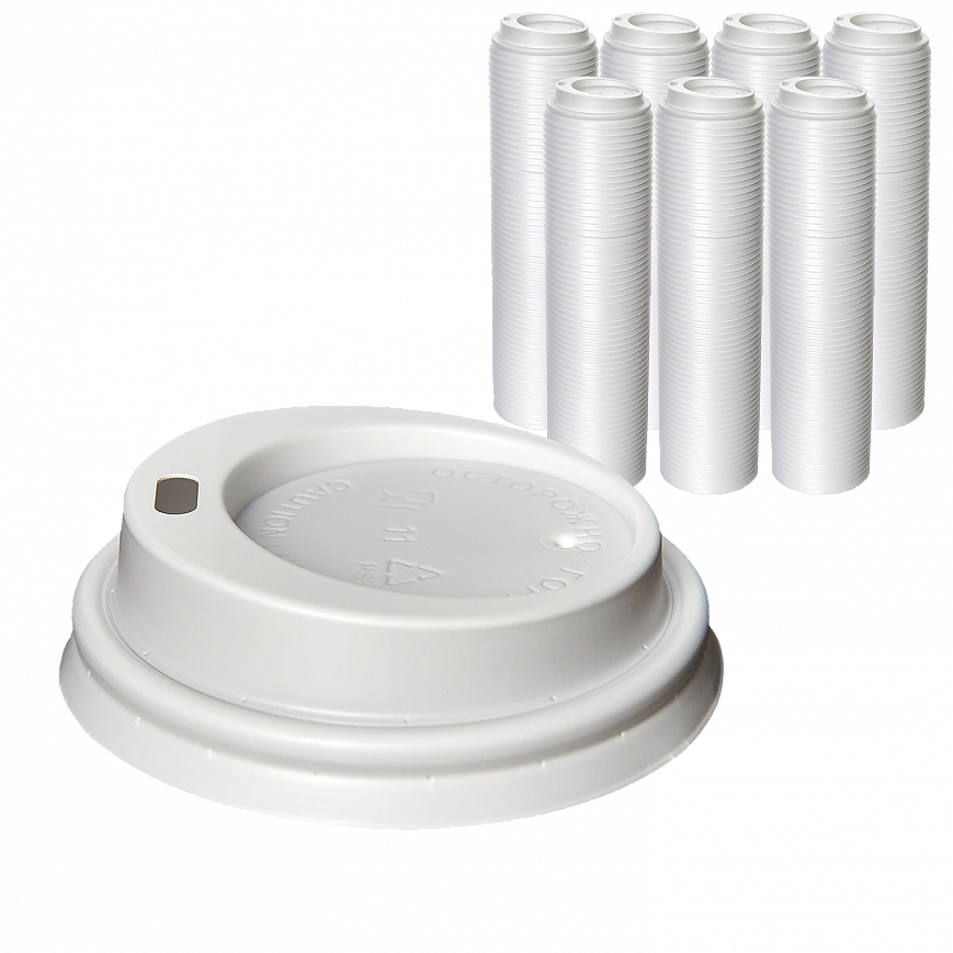 Крышка с отверстием 62мм (100мл) Белая 100шт в упак Протэк (10уп в кор)